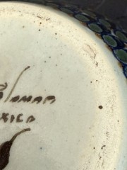 EL PALOMAR MEXICO NAVY GREEN VASE 6” X 6”