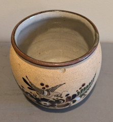 Netzi Tonala Plant Hanger Pot w Drainage Hole Mexican Stoneware Pottery Signed