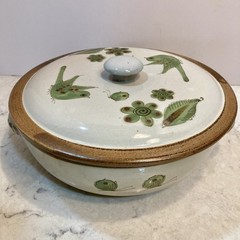 Tonala Mexico Ken Edwards El Palomar Green Bird Butterfly 3qt Covered Casserole