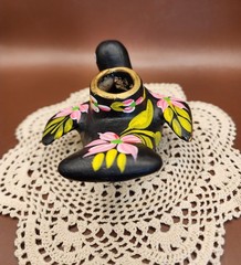 Vintage Tonala-Style Mexican Folk Art Bird Taper Candle Incense Holders Pair