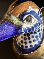 Vtg Mexico Tonala Mexican Folk Art Sergio Bustamanta Style Mallard Duck 8” Brass