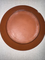 Vintage Mexican Terracotta Salad Plates Set of 4 Barro Rojo Hand Painted Flower