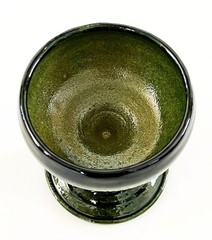 4 MEXICO OAXACA FOLK ART LOZA VERDE GREEN GLAZED CERAMIC MEZCAL COPITA CUP GLASS