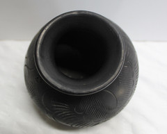 BLACK Clay Pottery Mexico 4″ Tall