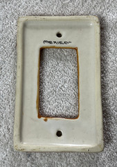 Made In Mexico Brown Green Ceramic Glazed Cactus Sun Switch Plate Cover