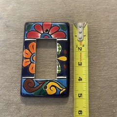 Mexican Talavera Art Pottery Ceramic Handmade Single Switch Plate Cover 3×5”
