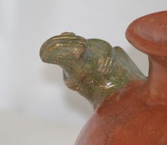 Unique Mexican red clay terracotta, folk art pot w/ frog handles