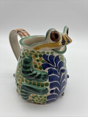 GTO Gorky Gonzales Mexican Folk Art Frog Creamer Pitcher Blue Green 5.25×6