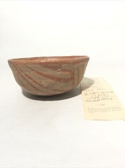 Pre-Classic 100-300 AD Nynte Pottery Bowl w. Red Painted Design.6”Rx3”T -Museum