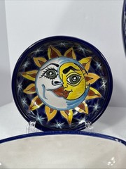 Mexican Talavera Pottery 7pc Hand Painted Chip Salsa Condiment Serving Dish Set
