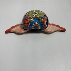 Mexican Talavera Flying Heart Wings Pottery 9” Wide Wall Decor Folk Art