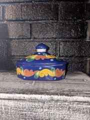 Trinket box Pottery from Mexico By Art Soly Mar. Vibrant Tones w/Classic Look