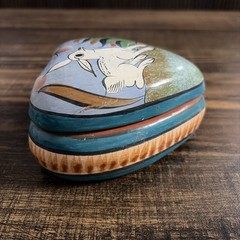 Tonala Mexico Heart Trinket Box Rabbit Art