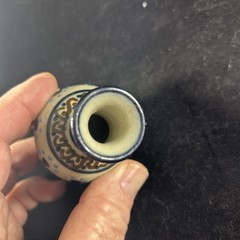 Javier Servin Bud Vase Modern Mexican Folk Art Pottery Embossed Signed