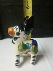 Tonala Mexican Folk Art Pottery Donkey Burro Floral Figurine 5.5”