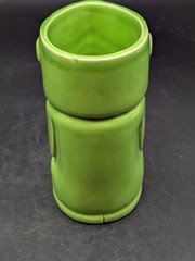 Vintage Green Ceramic Tiki Mug Mexico Maya Aztec Face Cup Souvenir Barware 5.5″