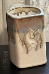 Rodolfo Padilla Coffee Mug Cup Stoneware Art Pottery Tan Kokopelli Man Single