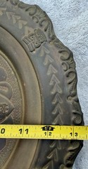 VTG Brass Aztec Mayan Incan Charger Tray Wall Display Plate 3D Figure Columbia