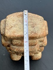 Vintage Mid Century Modern MCM Aztec Statue Terra Cotta Clay Figure 10.5″ Tall