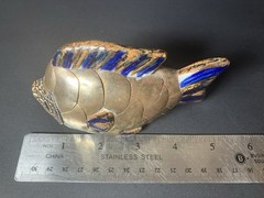 Tonala Brass Ceramic Armored FISH Vintage