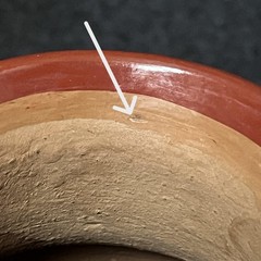 Handmade Mexican Red Clay Pottery Vase Etched Mata Ortiz Style Vintage 9-1/2″