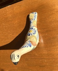 Vintage Mexican Mid Century Modern Tonala Roadrunner Pottery Bird Sculpture