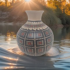 Mata Ortiz handmade and Handpainted pot by Elfida Tena 5.75″ tall / 5″ wide.