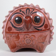 Set of 4 Mid-Century Tonala Mexican Pottery Owls