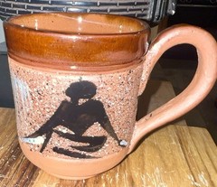 Set Of 4 African Hand -Painted Zimbabwe Clay Mug With Traditional Art 3.5″ Tall