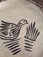 Tzintzuntzan Pottery Plate Michoacán Mexico Hand Painted Single Bird Unsigned