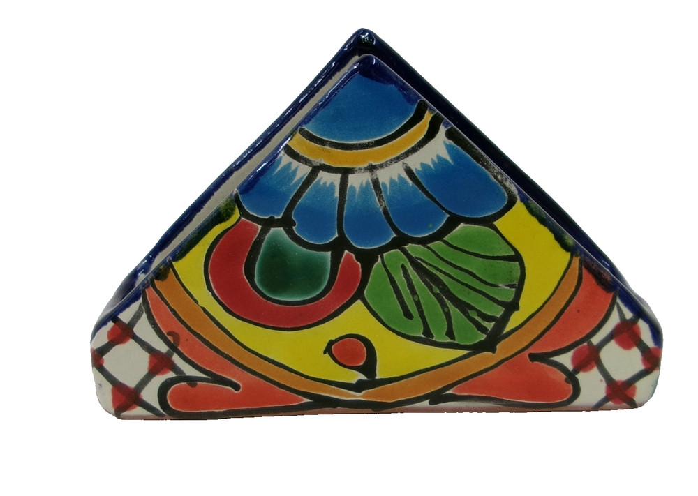 Mexican Talavera Pottery Colorful Napkin Holder