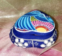 Handpainted Terracotta Heart-shaped Trinket Box From Mexico
