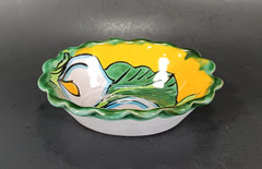 Talavera Salsa Bowl Handpainted Floral Lilly Small Candy Dish Mexican 5.25″