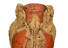 MAMA MONO Original Vintage Mexican Pottery Huichol Reptile Statue Sculpture Vase