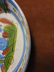 México Pottery Vintage 1940-50’s Possibly Made In Oaxaca ,Floral & Modern Motifs