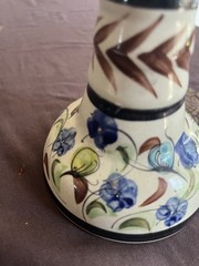 Mexico Tonala Pottery Floral Signed Candle Stick Single Holder