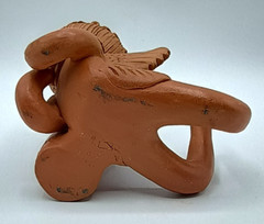 Vintage Oaxaca Terra Cotta Laying Angel Tabletop Candle Holder Adorable
