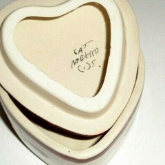 Heart Shaped Trinket Box Tonala Pottery Yellow Bird Motif Signed CAT Mexico