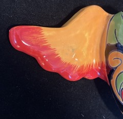 Mexican Talavera Pottery Heart With Wings Signed Wall Decor