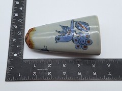 Shaker Tonala Mexican Pottery Art 8 hole Shaker Blue Bird Vtg Single