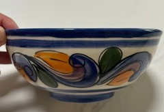 Handmade Mexican Talavera Pottery Ceramic Bowl Floral Handuras NEW
