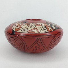 VTG 1950s Manuel Olivas Mata Ortiz Red & Black Paquime Pottery Jar New Arrival