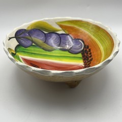 Mexican Talavera Pottery Footed Hand Painted Fruit Bowl Salsa 5.75”