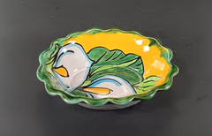Talavera Salsa Bowl Handpainted Floral Lilly Small Candy Dish Mexican 5.25″