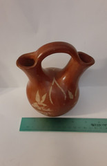 Vtg. Antique Mexico Collectible Estate Wedding Vase, Necklace, Ring