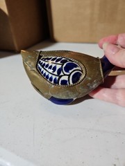 Mexican Tonala Brass Bending Goose Hand Painted