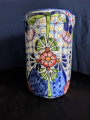Talavera ceramic flower pot from Mexico.