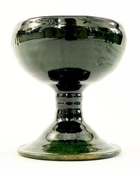 4 MEXICO OAXACA FOLK ART LOZA VERDE GREEN GLAZED CERAMIC MEZCAL COPITA CUP GLASS