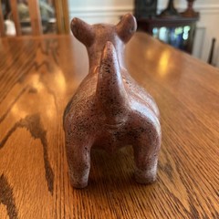 Vintage Colima Style Terracotta Dog Effigy Vessel Mexican Folk Art Hollow
