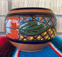 Mexican Ceramic Flower Pot Planter Folk Art Pottery Handmade Talavera #14